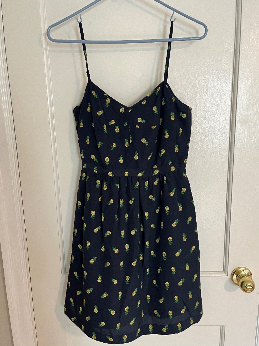 J Crew pineapple spaghetti-strap sundress (Size 4)